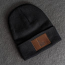 Beanie with Leather Patch Attached - Idaho Stamp