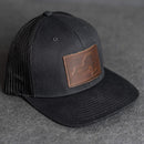 Leather Patch Trucker Style Hat - New York Stamp