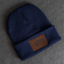 Beanie with Leather Patch Attached - Washington Stamp