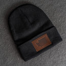 Beanie with Leather Patch Attached - Washington Stamp