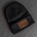 Beanie with Leather Patch Attached - Fish Stamp