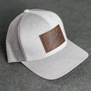Leather Patch Performance Style Trucker Hat - Deer Stamp