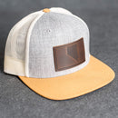 Leather Patch Flat Bill Trucker Hat - Nevada Stamp