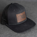 Leather Patch Trucker Style Hat - Oklahoma Stamp