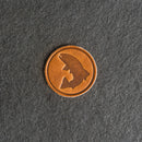 Fish Leather Patches with Optional Hook and Loop Fastener - Circle Patch Jumping Fish