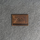 California Flag Leather Patches with Optional Hook and Loop Fastener