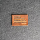 Education is the most powerful | Leather Patch with Hook and Optional Loop Fastener
