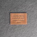 Education is the key | Leather Patch with Hook and Optional Loop Fastener