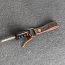 Limited Edition Green Leather Loop Keychain - Personalized Premium Leather Keychain