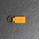 Double-Sided Rectangle Keychain |Personalized Premium Leather Keychain |  Custom Key Fob | Leather Gift Handmade in the USA