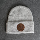 Beanie with Leather Patch Attached - Cool Cat Stamp