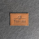 Your Logo Rectangle Leather Patch with Optional Hook Side Fastener