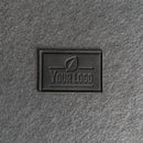Your Logo Rectangle Leather Patch with Optional Hook Side Fastener