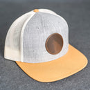 Leather Patch Flat Bill Trucker Hat - Wolf Stamp