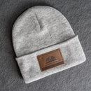 Beanie with Leather Patch Attached - California Flag Stamp