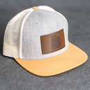 Leather Patch Flat Bill Trucker Hat - Utah Stamp