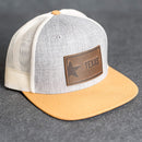 Leather Patch Flat Bill Trucker Hat - Texas License Plate Stamp