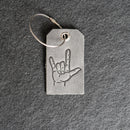 I Love You ASL Leather Luggage Tag