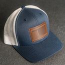 Leather Patch Trucker Style Hat - Oklahoma Stamp