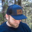 Leather Patch Trucker Style Hat - New York Stamp