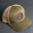 Leather Patch Trucker Style Hat - Compass Rose Stamp