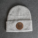 Beanie with Leather Patch Attached - Cool Cat Stamp