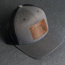 Leather Patch Trucker Hat Florida Stamp