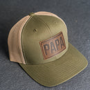 Leather Patch Trucker Style Hat - Papa Stamp