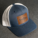 Leather Patch Trucker Style Hat - Fish Stamp