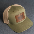 Leather Patch Trucker Style Hat - Washington Stamp