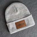 Beanie with Leather Patch Attached - Ox & Pine Stamp