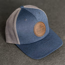 Your Logo on a Leather Patch Performance Style Trucker Hat - Circle Patch