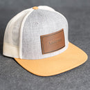 Personalized Leather Patch Flat Bill Trucker Hat