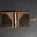Personalized Leather 3-Ring Mini Binder