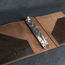 Brown leather ring binder