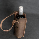 Personalized Leather Wine Bottle Tote