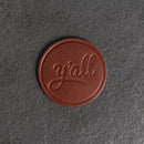 Y'all Leather Coasters - 4" Round - Sold individually or as a Set of 4