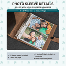 Personalized Leather 3-Ring Mini Photo Album with Photo Sleeves Included