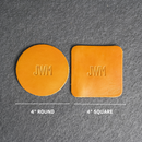 Limited Edition Plum Personalized Leather Coasters -  Set of 4