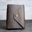 Refillable Leather Journal with Snap Closure