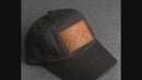 Leather Patch Unstructured Style Hat - Mountain Range Stamp