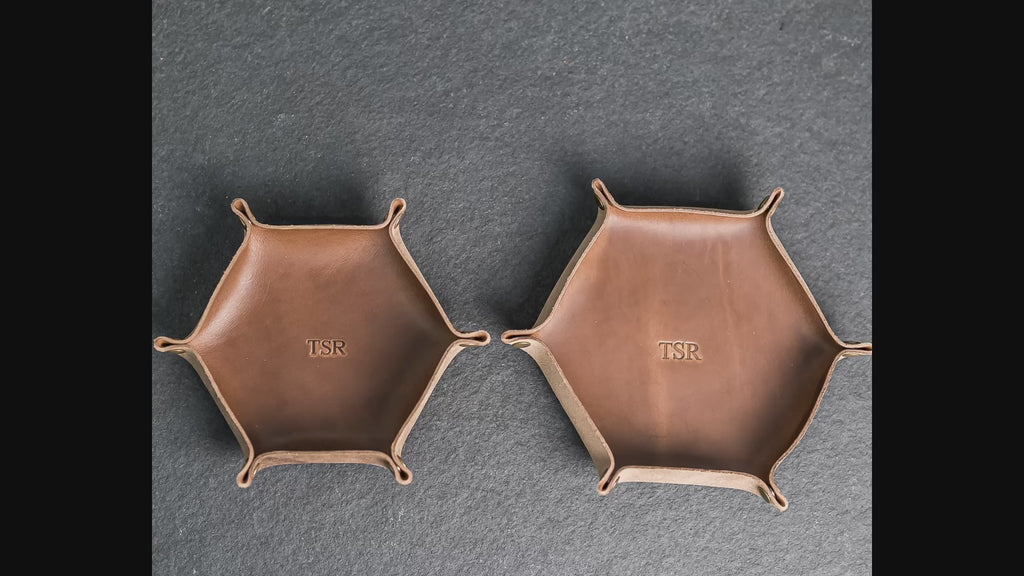 Buy Best Hexagon Leather Dice Tray with Custom Stamp