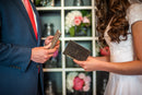 Bride or Groom Personalized Leather Wedding Vow Books with Name and/or Date