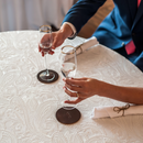 His and Hers Leather Coasters - Set of 2