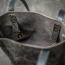 Personalized Leather Strap Closure Tote Bag