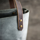 Personalized Leather Zipper Closure Tote Bag