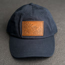 Leather Patch Unstructured Style Hat - Floral Stamp