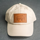 Leather Patch Unstructured Style Hat - Bison Stamp