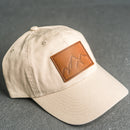 Leather Patch Unstructured Style Hat - Mountain Range Stamp