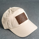 Leather Patch Unstructured Style Hat - Mountain Range Stamp
